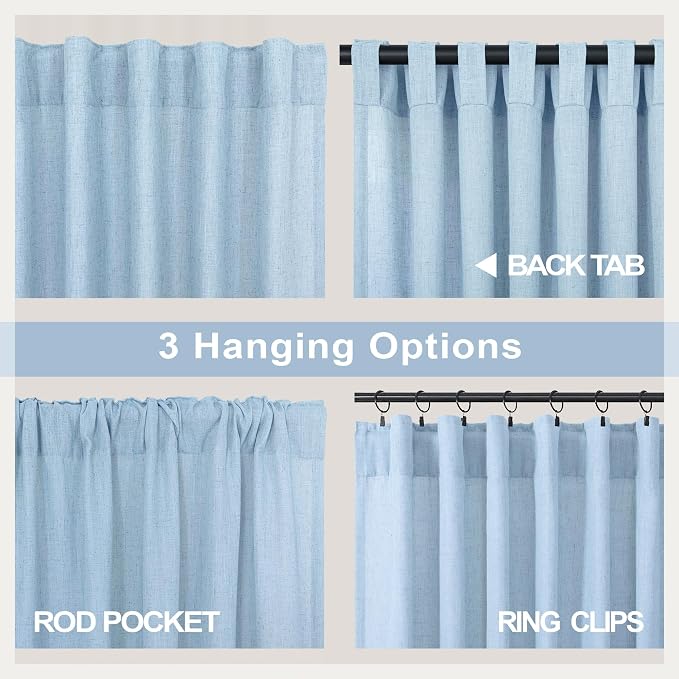 Pitalk Light Blue Curtains 84 Inch Length - Image 4