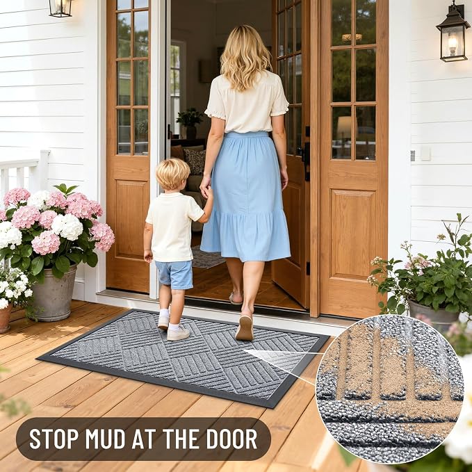 OLANLY Front Door Mat Outside Entrance 29.5x17, Heavy Duty Sturdy Natural - Image 7
