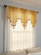 Molaxhome Swag Curtain 51 inch Length Rod Pocket Scalloped Curtain Valance - Image 6