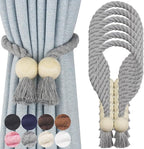 6 Pack Magnetic Curtain Tiebacks Cotton Hand Woven Tie Back Decorative Rope by CurtianTiebacks