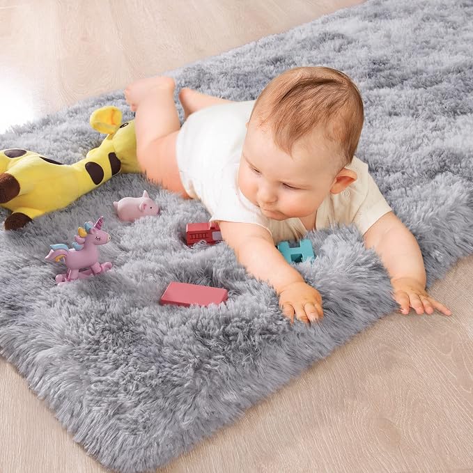 Chicrug Cute Fluffy Area Rug for Girls Bedroom, 2x6 Feet Fluffy Kids Rug for - Image 2