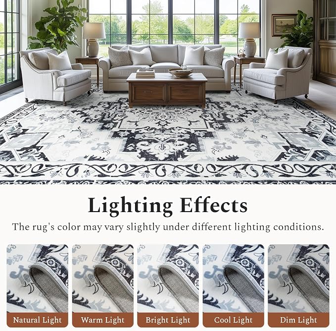 Rugflix 6x9 Area Rug for Living Room, Machine Washable Area Rugs - Image 6