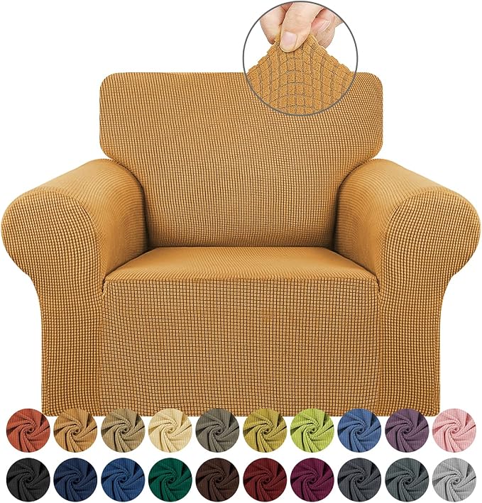 KEKUOU Stretch Single Sofa Slipcover 1 Piece Couch Sofa Cover Furniture by KEKUOU