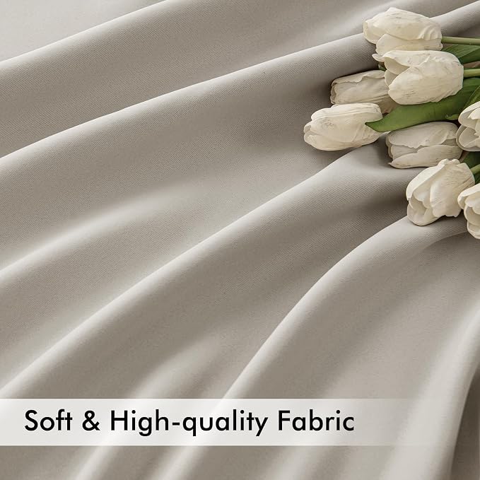 MIULEE Natural Back Tab Blackout Curtains 84 Inch Length 2 Panels Set - Image 6