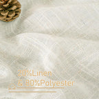 LAMIT Cream Linen Curtains 63 Inches Long - Image 3