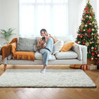 ONASAR Cream White Runner Rugs for Bedroom Living Room, Ivory Fluffy 2x6 - Image 9