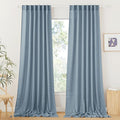 RYB HOME Linen Curtains 120 inches Long, Extra Long Floor Sweeping Semi Sheer by RYBHOME
