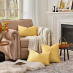 GIGIZAZA Yellow Velvet 20x12 Lumbar Decorative Throw Pillow Covers - Image 3