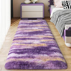Soft Runner Rugs for Bedroom Hallways, 2x6 Abstract Purple Fluffy Shag Throw by Ailyei