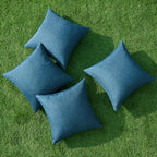 MIULEE Pack of 4 Decorative Outdoor Throw Pillow Covers Linen Waterproof Pillow - Image 4