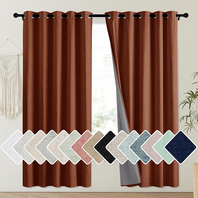 NICETOWN 100% Absolutely Blackout Linen Curtains by NICETOWN