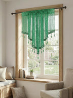 Molaxhome Swag Curtain 51 inch Length Rod Pocket Scalloped Curtain Valance - Image 9