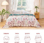 MSGKV Boho Throw Blanket for Bed 60"x80" Floral 100% Cotton Couch Blanket - Image 5