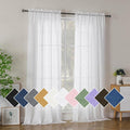 Simplebrand Semi Sheer White Curtains 96 Inches Long 2 Panels, Light Filtering by Simplebrand