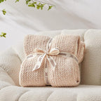 Snuggle Sac Heather Beige Throw Blankets Luxurious Microfiber Fabric, - Image 3