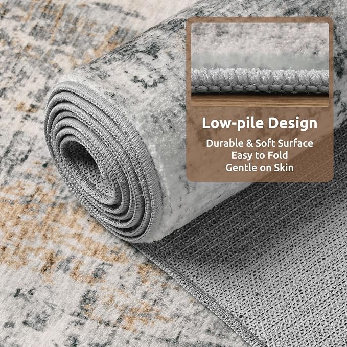 8 x 10 Area Rugs for Living Room, Machine Washable Non Slip Rug Ultra Soft Low - Image 4