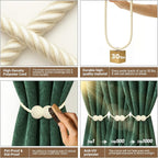 Hion Magnetic Curtain Tiebacks Beige 2pcs, Curtain Tiebacks Buckles Holdbacks - Image 3