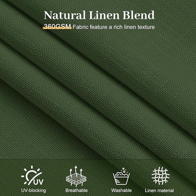 IVAPUPU 96 Inch Linen Curtains for Living Room, Pinch Pleated Semi Sheer - Image 5