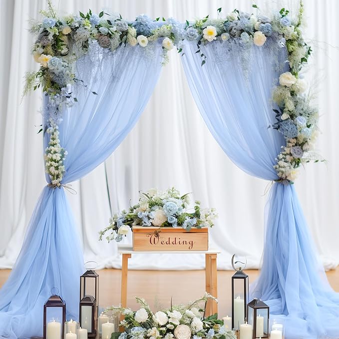 10ft x 15ft Baby Blue Tulle Backdrop Curtain - Image 8