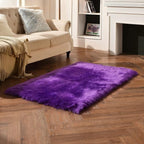 duduta Purple Faux Sheepskin Fur Rug 3x5 ft, Fluffy Shag Bedroom Dorm Nursery - Image 6