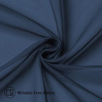Aiyufneg Navy Blue Sheer Curtains 36 inches Long, Short Kitchen Window - Image 3
