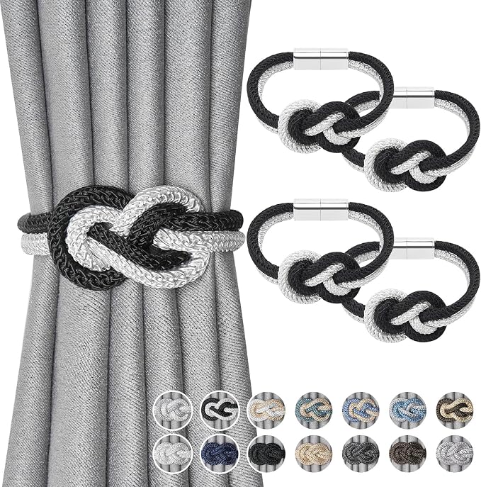 NICEEC 4 Pack Mini Magnetic Curtain Tiebacks Nordic Simple Style Drape Tie by NICEEC