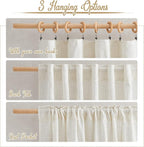 NICETOWN Bedroom Curtains Natural Linen Burlap, Rustic Rod Pocket & Back Tab - Image 2