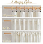 NICETOWN Linen Burlap Short Kitchen Curtains 36 inches Long, Rod Pocket & Back - Image 3