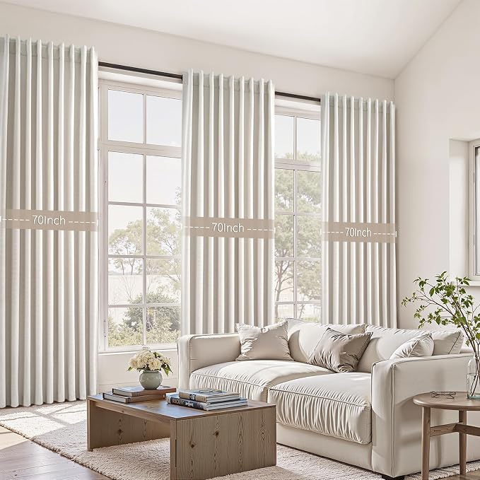 Extra Wide Total Blackout 96 Inch Curtains 70 Inches Wide - Image 3