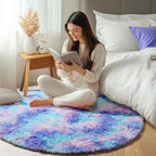 ONASAR Rainbow Round Area Rug 4ft, Soft Bedroom Circle Throw Rugs - Image 7