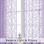 OWENIE Furman Extra Long Sheer Curtains 96 inches Long - Image 3