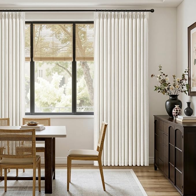 MIULEE Pinch Pleated Thick Linen Curtains 84 Inches Long 2 Panels - Image 5