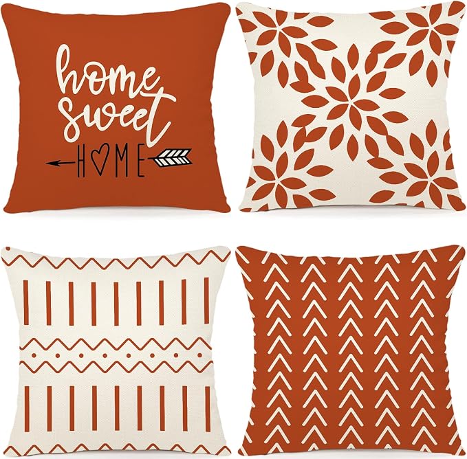 YCOLL Fall Pillow Covers 16x16 Set of 4, Modern Sofa Throw Pillow Cover by PillowCoversExpert