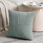 Fancy Homi 2 Packs Grey Blue Samll Decorative Throw Pillow Covers 14x14 Inch - Image 2