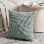 Fancy Homi 2 Packs Grey Blue Euro Decorative Throw Pillow Covers 26x26 Inch - Image 2