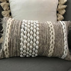 Decorative Boho-Chic Lumbar Pillow Cover 12x20 Premium Handwoven Tufted Cotton - Image 4