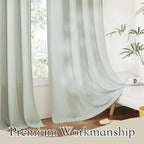 RYB HOME Flax Linen Curtains for Living Room Bedroom, Light Filtering Airy - Image 4