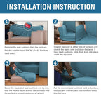 4 Piece Stretch Sofa Covers for 3 Cushion Couch Covers for Living Room - Image 7