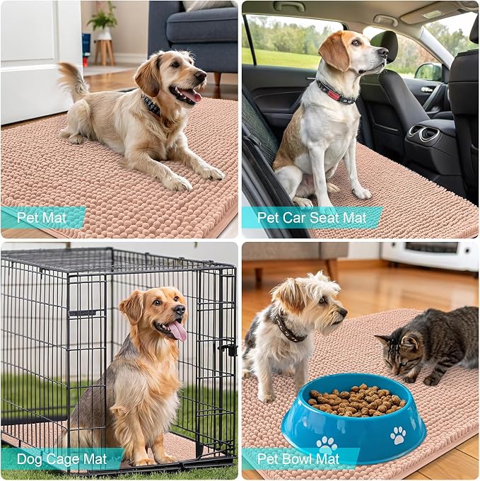 OLANLY Dog Door Mat for Muddy Paws 47x20, Absorbs Moisture and Dirt, Absorbent - Image 7