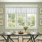 jinchan Linen Stripe Valance for Window 16 Inch Modern Rustic Farmhouse Valance - Image 4