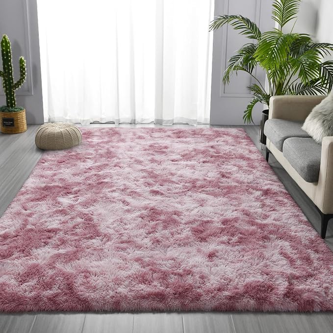 Deerhoo Large Shag Area Rugs 5 x 8, Tie-Dyed Plush Fuzzy Rugs - Image 3