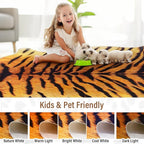 AROGAN Premium Tiger Print Rug 4.6x5.2 Feet, Machine Washable Faux Fur Rug - Image 8