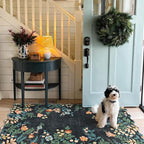 Black Floral Entry Rug - Image 8