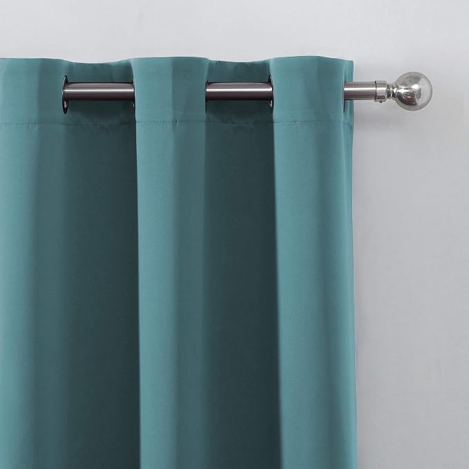LEMOMO Sea Teal Thermal Blackout Curtains/52 x 84 Inch/Set of 2 Panels Room - Image 7