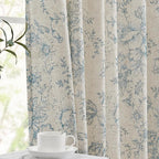 jinchan Lined Linen Blend Curtain Floral Curtains - Image 7