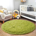 5'x5' Grass Green Round Rug for Bedroom, Ultra Soft Fluffy Circle Rug for Kids - Image 8