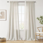 Nanspring Mousse White Curtains 90 Inches Long by Nanspring
