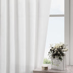 Nanspring White Curtains for Kitchen Linen Semi Sheer Light Filtering Curtains - Image 7