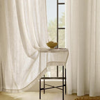 Faux Linen Beige Curtains 98 inches Long - Image 5