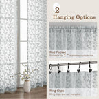 Chyhomenyc Light Grey Short Curtains 45 Inch Length 2 Panels, Light Filtering - Image 6